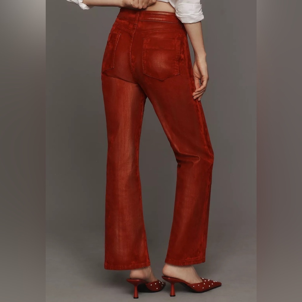 Anthropologie Pilcro The Annie Flocked High-Rise Straight-Leg Jeans - Picture 3 of 6